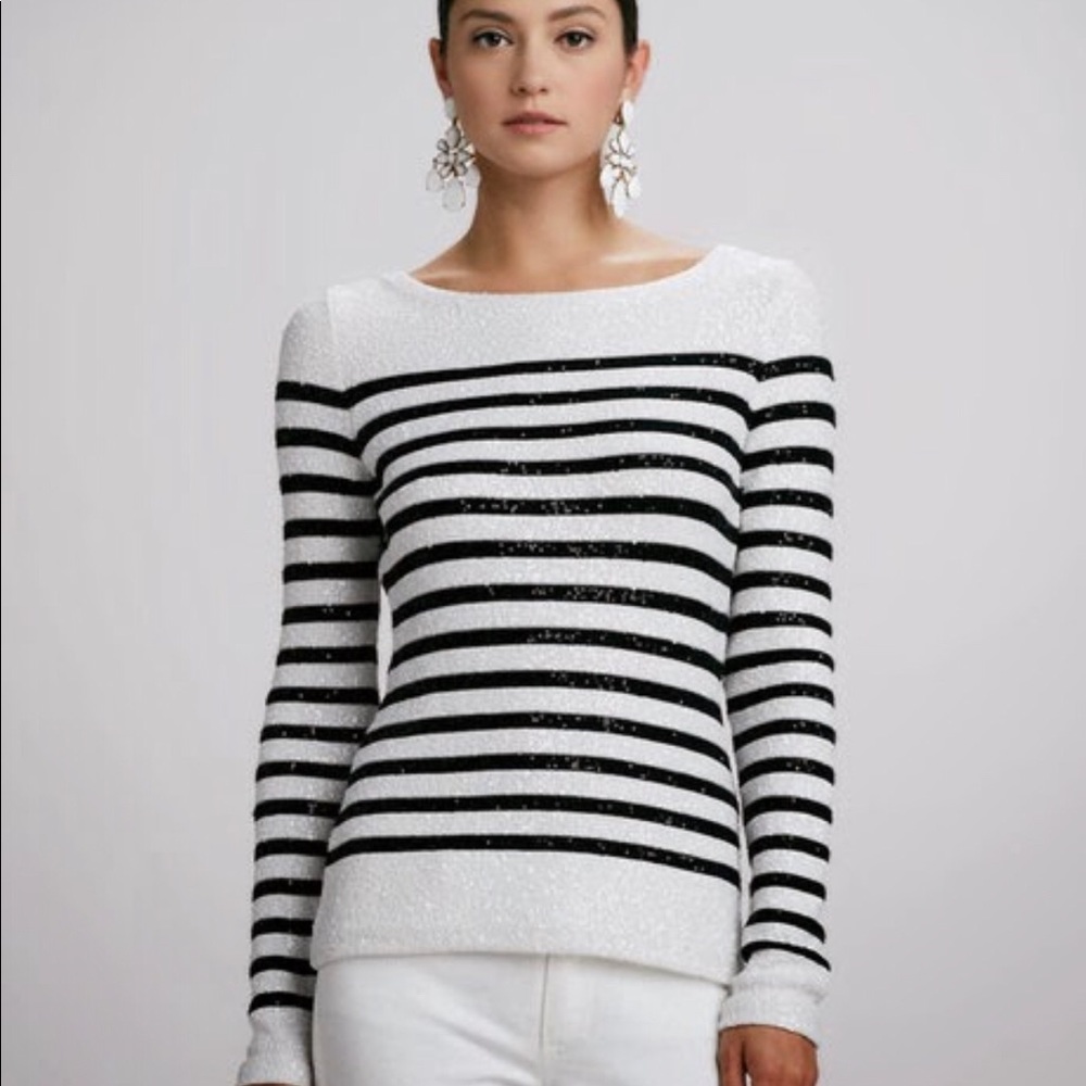 BP black and white striped sweater